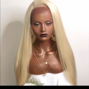 ANGEL/ long platinum Lace Front Wig